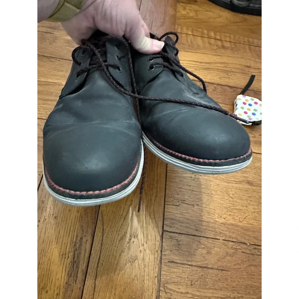 cole haan black lace up dress shors 11.5 men's‎